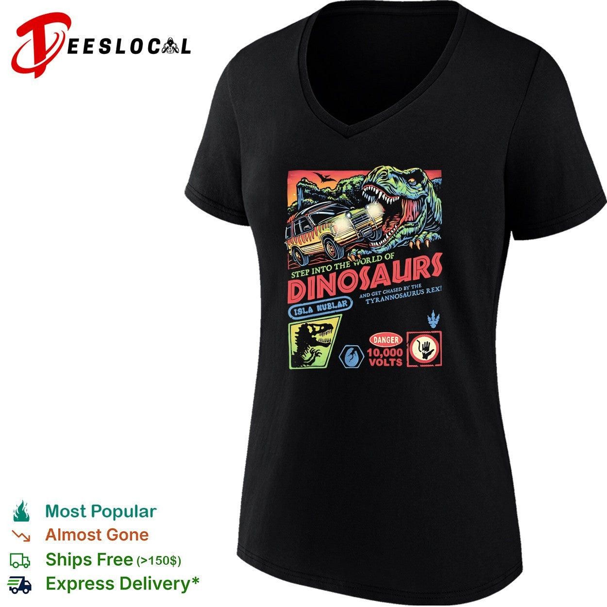 The World of Dinosaurs step into the world of Dinosaurs and get chased by the Tyrannosaurus Rex shirt