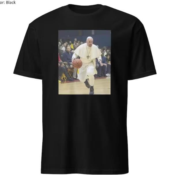 The pope basketbal tshirt, offensive dark humor, pope fracis basketballing dribbling Hoodie, Sweatshirt | TeeBloomCo.com