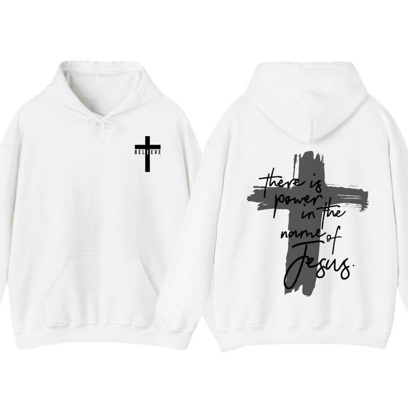 There Is Power in The Name of Jesus T-Shirt, Hoodie - Faith God Crewneck Grahic Tee, Christian Jesus Trendy T-shirt,...