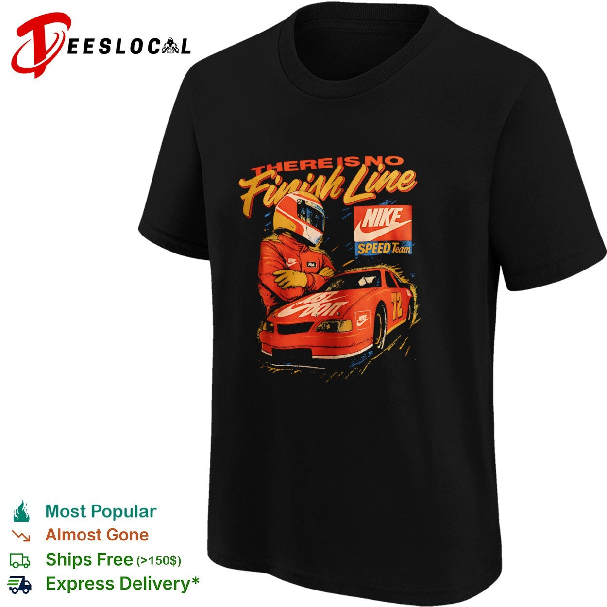There is no Finish Line Nike Speed Team Phil Knight 72 Race Car shirt