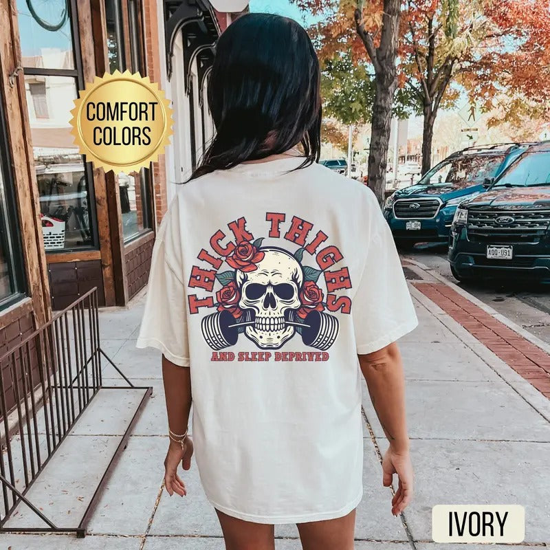Thick Thighs And Sleep Deprived Shirt s Muscle Mommy Pump Cover T Shirt Weightlifting Shirt Work Out Shirt Gym Pump...