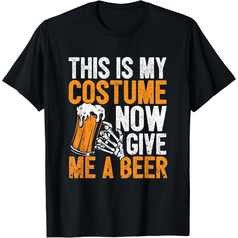 This Is My Costume Now Give Me A Beer Halloween Skeleton T-Shirt  made in us Hoodie, Sweatshirt | TeeBloomCo.com