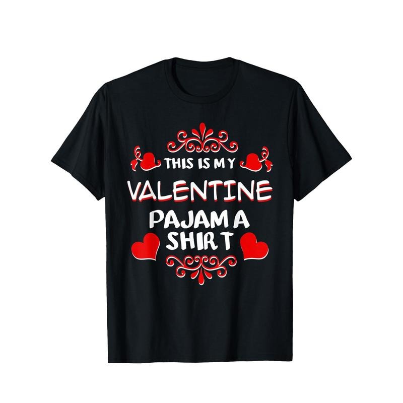 This Is My Valentine Pajama Funny Valentines Day Novelty Graphic Printed Tee, Short Sleeve Boys Valentine'S Day T-Shirt...