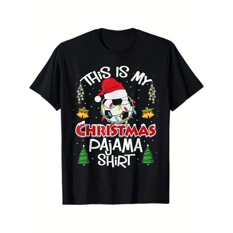 This is my Christmas Pajama Soccer Player Christmas boys men T-Shirt, % Cotton, Gift for Men Women Dad Mom Friends,...