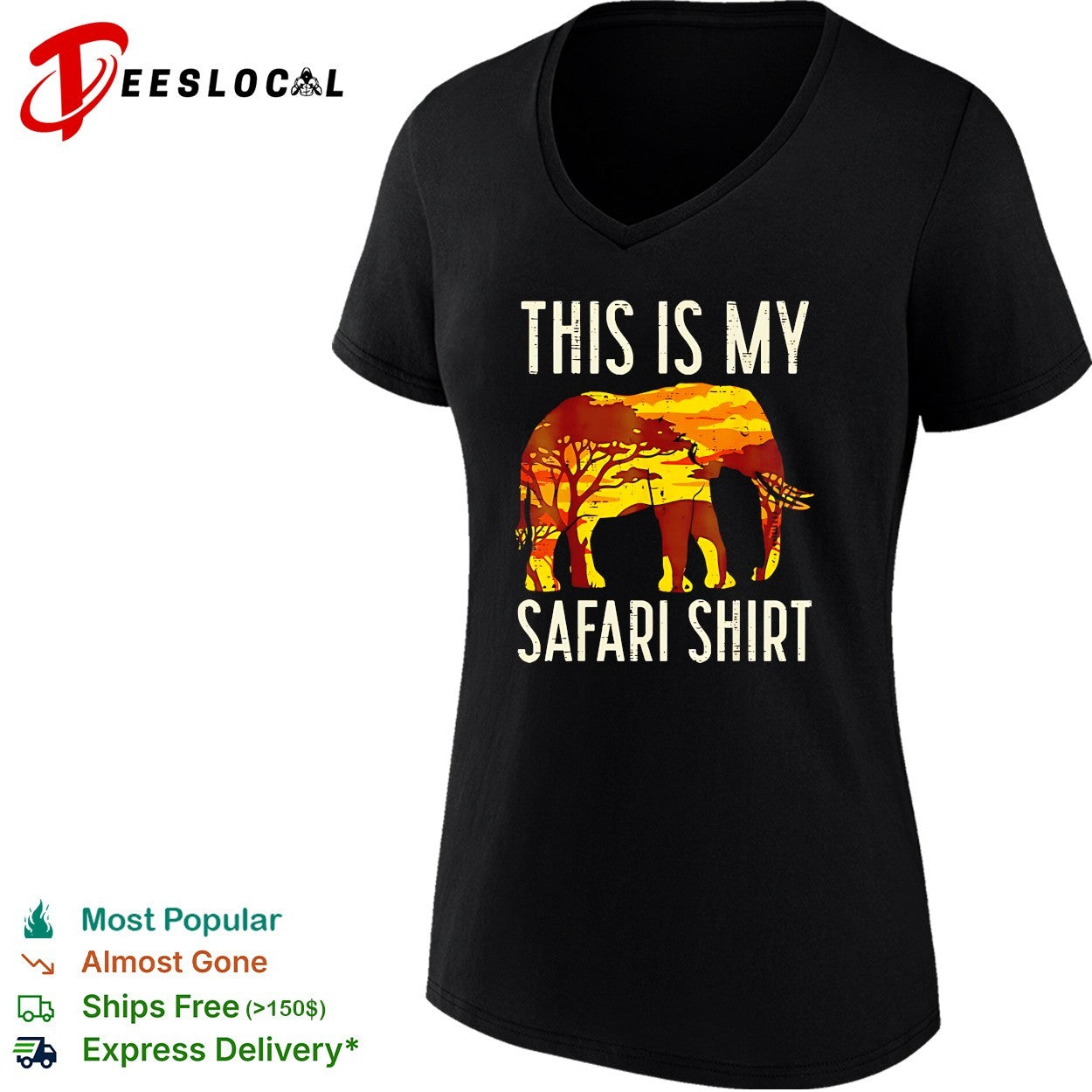 This is my safari shirt elephant Africa sunset silhouette art shirt