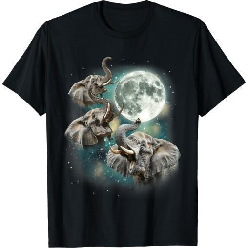 Three Elephant Moon | Funny 3 Elephants Howling Parody Meme T-Shirt Made in USA Hoodie, Sweatshirt | TeeBloomCo.com