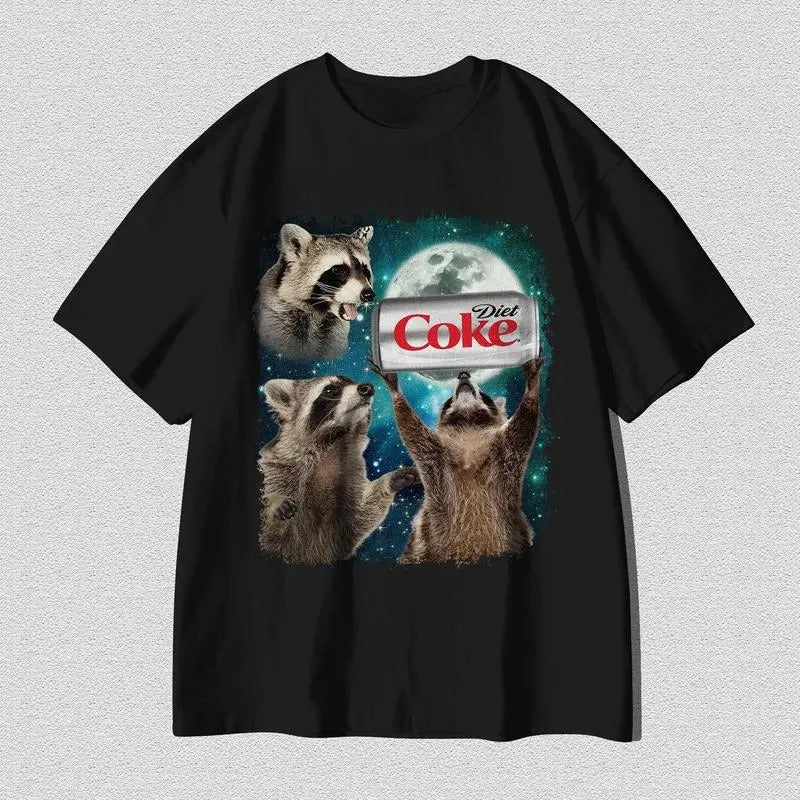 Three Raccoons Diet Coke Vintage Graphic T-shirts, Funny Meme Genz Dank Raccoons, Gifts For Men Women, Unisex Top,...