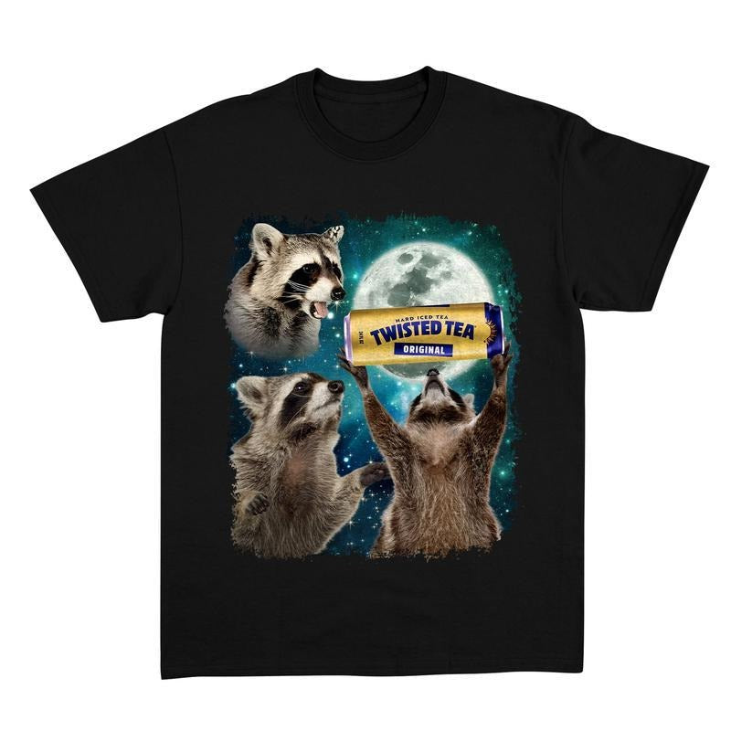 Three Raccoons Twisted Tea Vintage Graphic T-shirt, Retro 90s Funny Meme Raccoon Tee,Sweatshirt, Hoodie, Comfort Color,...