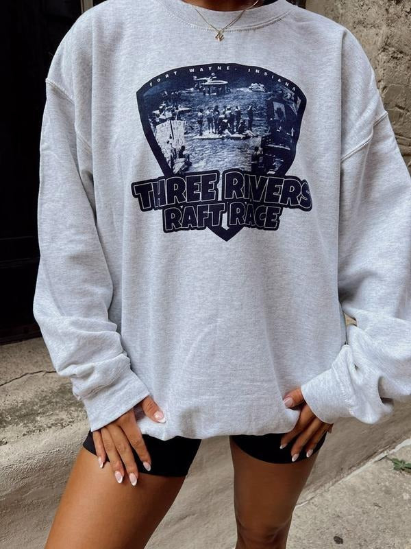 Three Rivers Raft Race Throwback Lt Grey Sweatshirt T-Shirts, Hoodie | TeeBloomCo.com