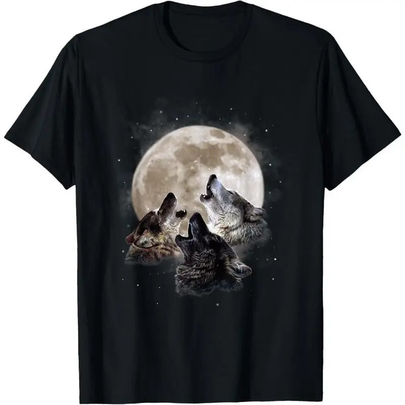Three Wolves Howling at the Moon - Wolf Lover T-Shirt Hoodie, Sweatshirt | TeeBloomCo.com