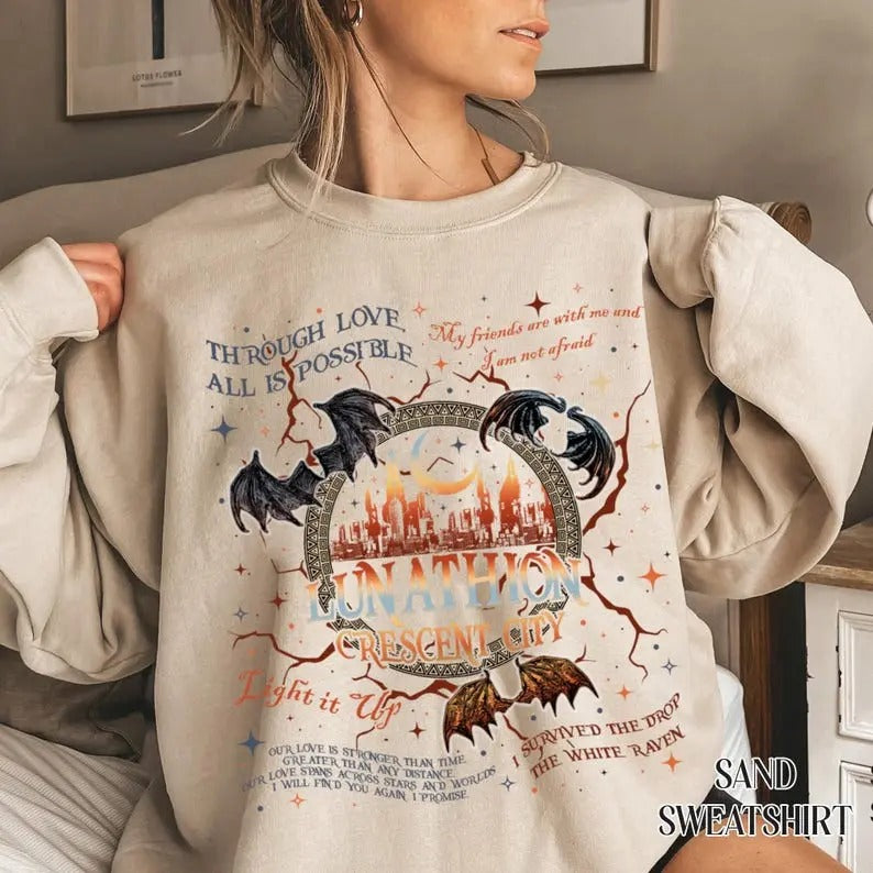 Throne Of Glass Sweatshirt Quote Bookish Aelin Quote Tee, Sarah J Maas Acotar Crewneck Sweatshirt Hoodie | TeeBloomCo.com