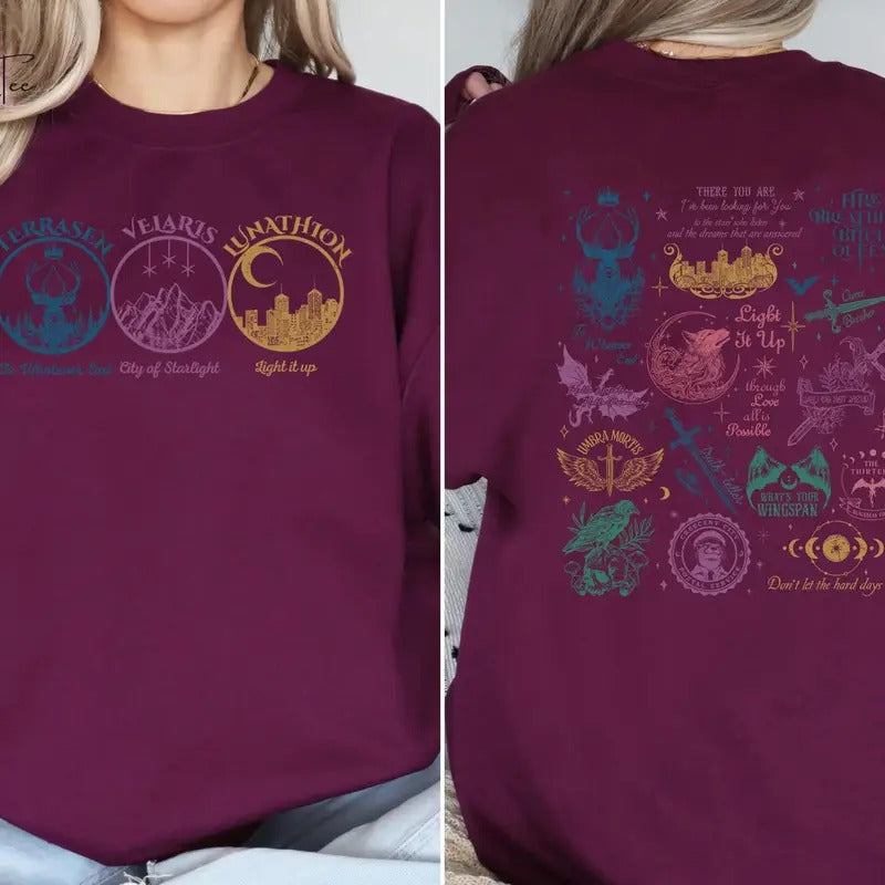 Throne of Glass Acotar Sweatshirt, Fireheart Sweatshirt, Crescent City Merch, Throne of Glass Merch T-Shirts, Hoodie