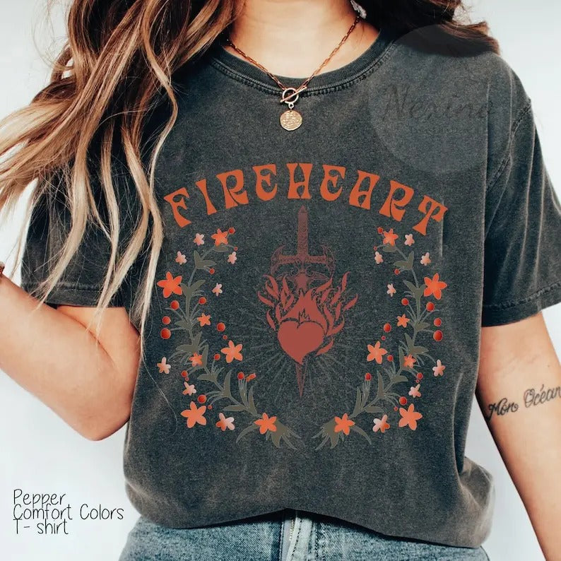 Throne of Glass Fireheart Shirt, Throne Of Glass T-shirt, Terrasen To Whatever End Kingdom Of Ash Shirt, ACOTAR Shirt,...