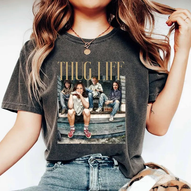 Thug Life Kamala Harris 2024 Shirt Harris Walz Shirt Kamala Harris 2024 Shirt Vote Blue Shirt Kamala Harris Shirt...