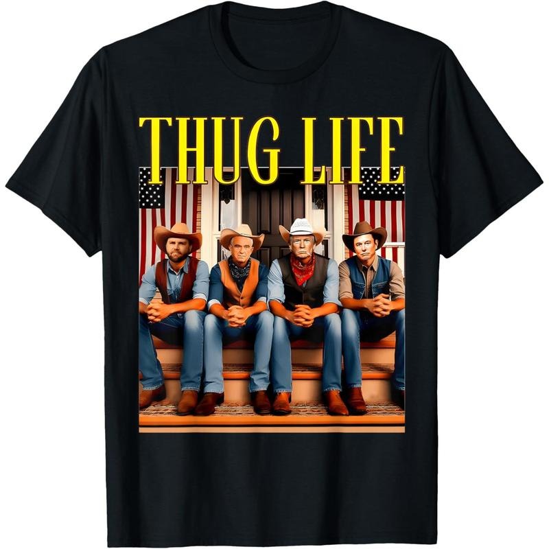 Thug Life Trump Vance Kennedy Elon T-Shirt made in usa Hoodie, Sweatshirt | TeeBloomCo.com