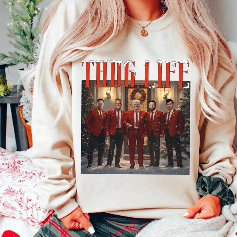 Thug Life Trumpp Unisex T-shirt Sweatshirt Hoodie, Vote Trumpp 2024 Shirt, Funny Graphic Tee, Political Tee | TeeBloomCo.com