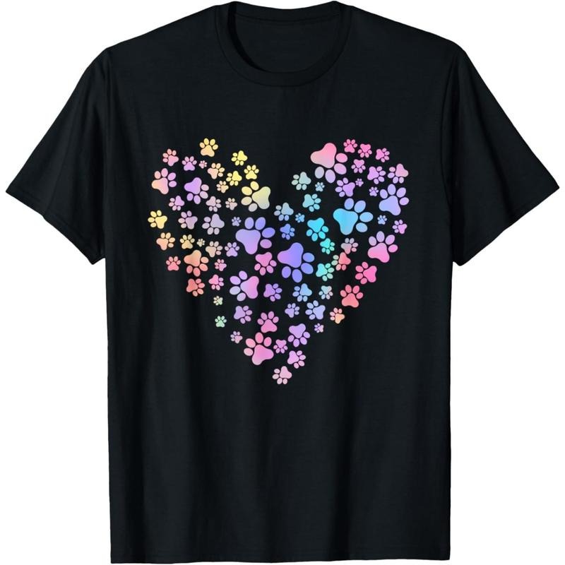 Tie Dye Love Dog Paw Print Heart Cute Dot day Dog Lovers T-Shirt .made in usa Hoodie, Sweatshirt | TeeBloomCo.com