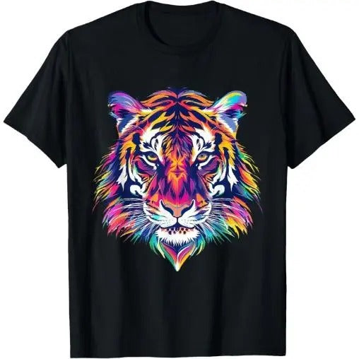 Tiger Face Wild Animal Colorful Tiger for Women Men Kids T-Shirt Made in USA Hoodie, Sweatshirt | TeeBloomCo.com
