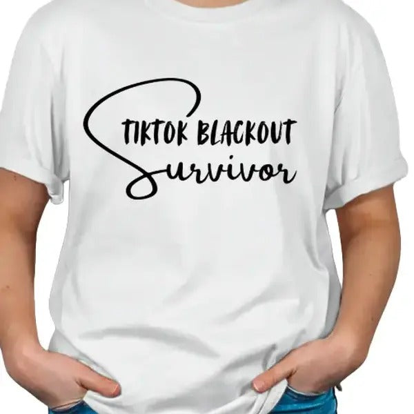 Tiktok Blackout Survivor Softstyle Unisex T-shirt  Stylish Casual Streetwear Hoodie, Sweatshirt | TeeBloomCo.com