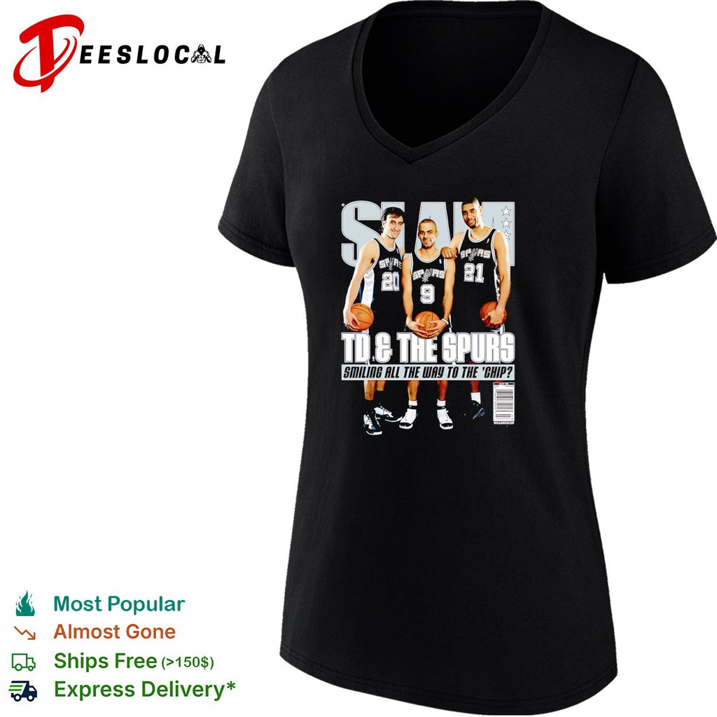 Tim Duncan Tony Parker Manu Ginobili San Antonio Spurs smiling all the way to the chip slam shirt