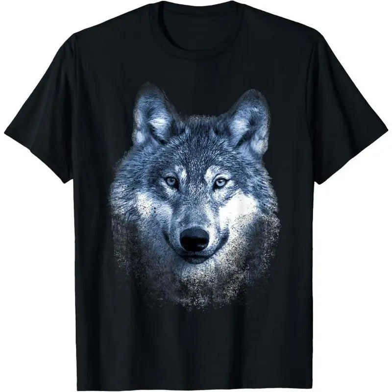 Timber Wolf Face Portrait Distressed Graphic Art Design T-Shirt Hoodie, Sweatshirt | TeeBloomCo.com