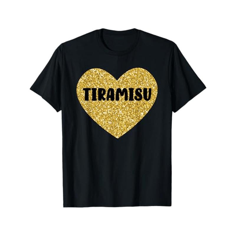 Tiramisu Lover'S Casual Crew Neck T-Shirt - 100% Cotton, Short Sleeve, Slight Stretch, All-Season Comfort, Printed...