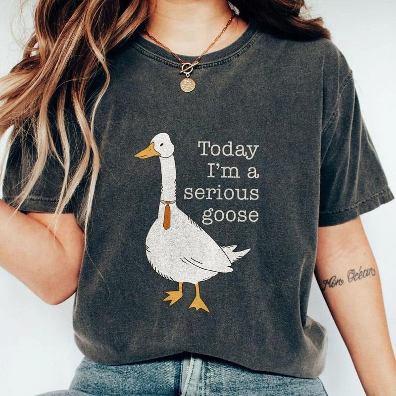 Today I'm A Serious Goose Comfort Shirt, Funny Goose Shirt, Funny Goose TShirt, Comfort Shirt for Her, Goose Lover Tee,...