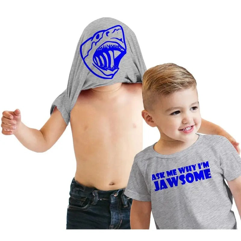Toddler Ask Me Why Im Jawsome Jaws Shark Flip Up T shirt for Kids Funny Toddler Shirts Shark Apparel for Toddler Funny...