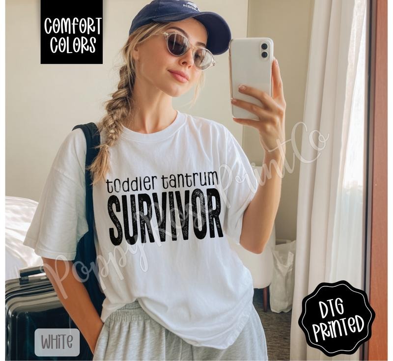 Toddler Tantrum Survivor Shirt Comfort Colors, Trendy Mom Tee, Gift for Her Hoodie, Sweatshirt | TeeBloomCo.com