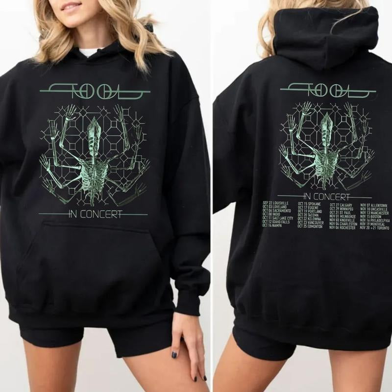 Tooll In Concert 2 Sided Hoodie, Alternative Shirt, Metal Music Merch, Concert Outfit, Unisex Sweater Pullover Tee Sweatshirt