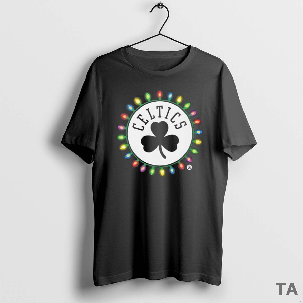Top Boston Celtics Logo Lights Merry Christmas T Shirt Sweater Hoodie, Sweatshirt | TeeBloomCo.com