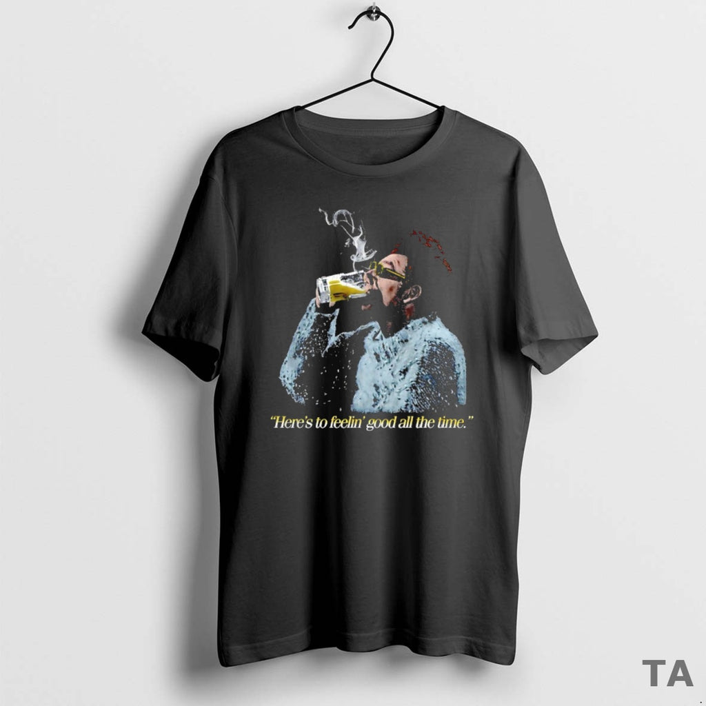 Top Cosmo Kramer Heres To Feelin Good All The Time T Shirt Sweater Hoodie, Sweatshirt | TeeBloomCo.com