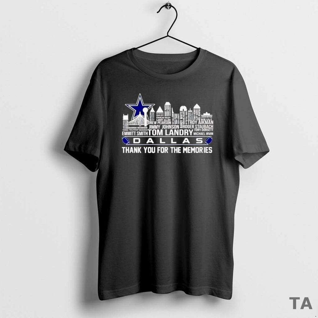Top Dallas Cowboys Players Names Skyline City Thank You For The Memories T Shirt Sweater Hoodie, Sweatshirt | TeeBloomCo.com