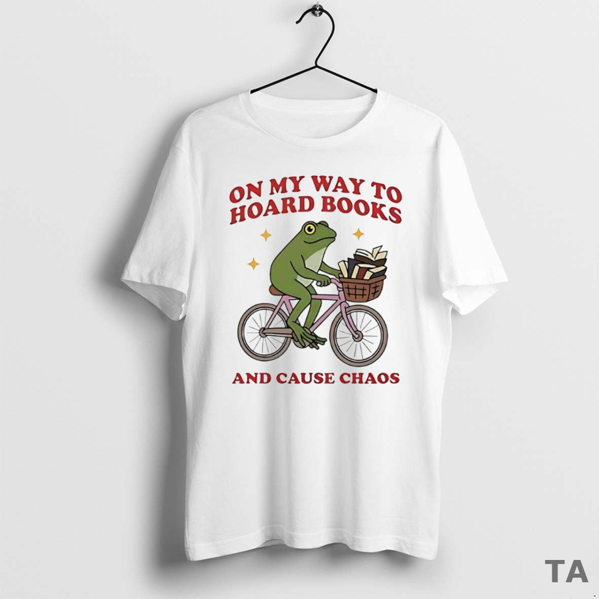 Top Frog Riding Bicycle On Way To Hoard Books And Cause Chaos T Shirt Sweater Hoodie, Sweatshirt | TeeBloomCo.com