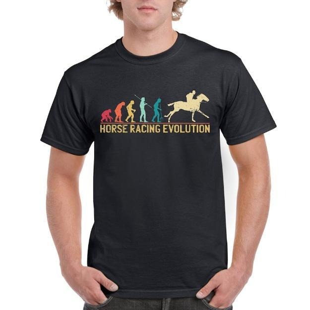 Top Gift T-Shirt for Dad: Evolution of Horse Racing Sports Cotton Comfort made in usa Hoodie, Sweatshirt | TeeBloomCo.com