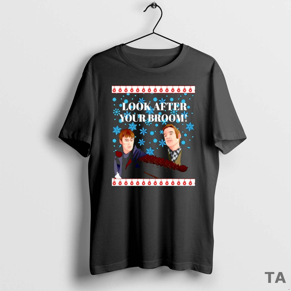 Top Look After Your Broom Ugly Christmas T Shirt Sweater Hoodie, Sweatshirt | TeeBloomCo.com