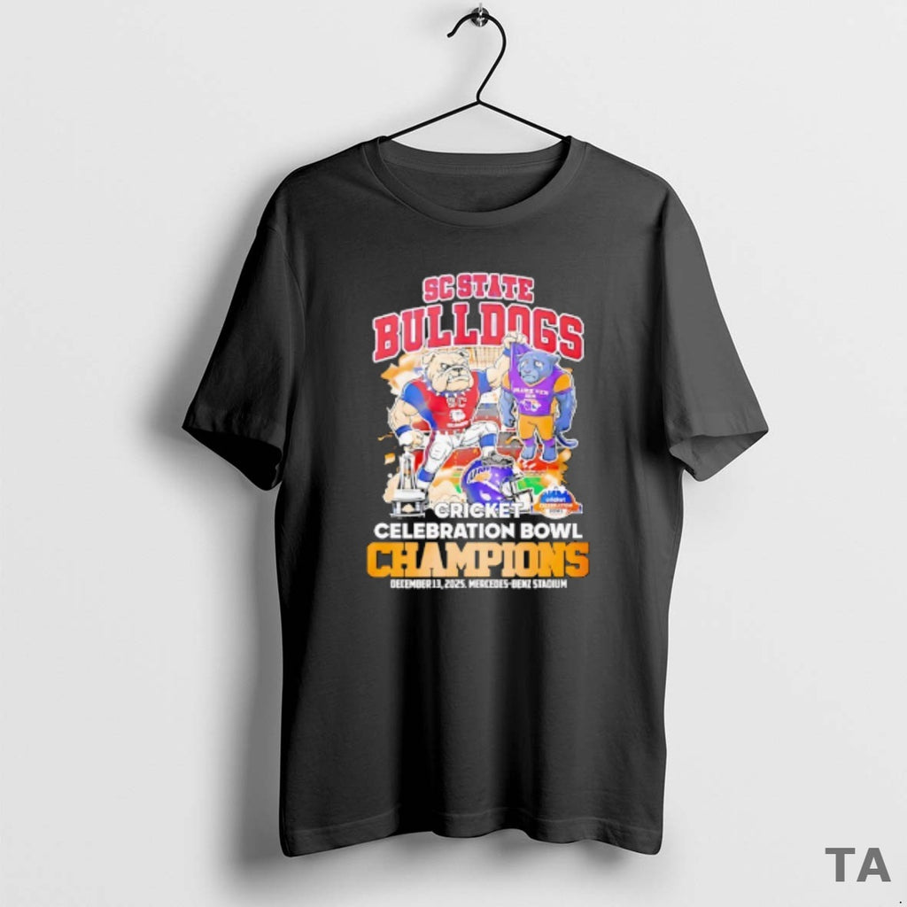Top Sc State Bulldogs Beat Prairie View Am 2025 Cricket Celebration Bowl Champions Mascot T-Shirts, Hoodie, Sweatshirt