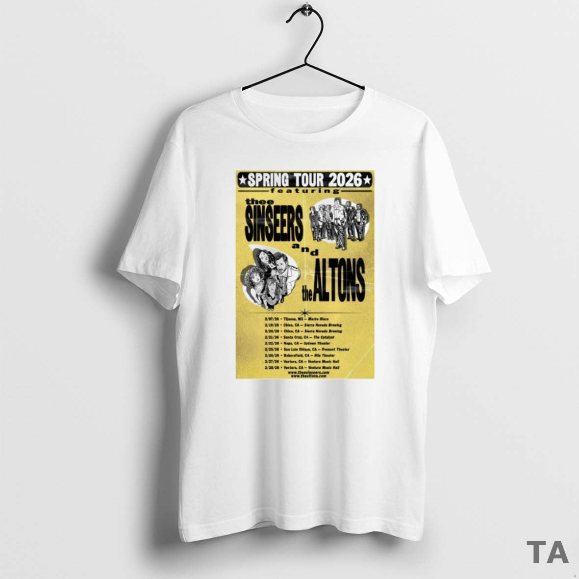 Top Thee Sinseers And The Altons Spring 2026 Tour Dates T Shirt Sweater Hoodie, Sweatshirt | TeeBloomCo.com