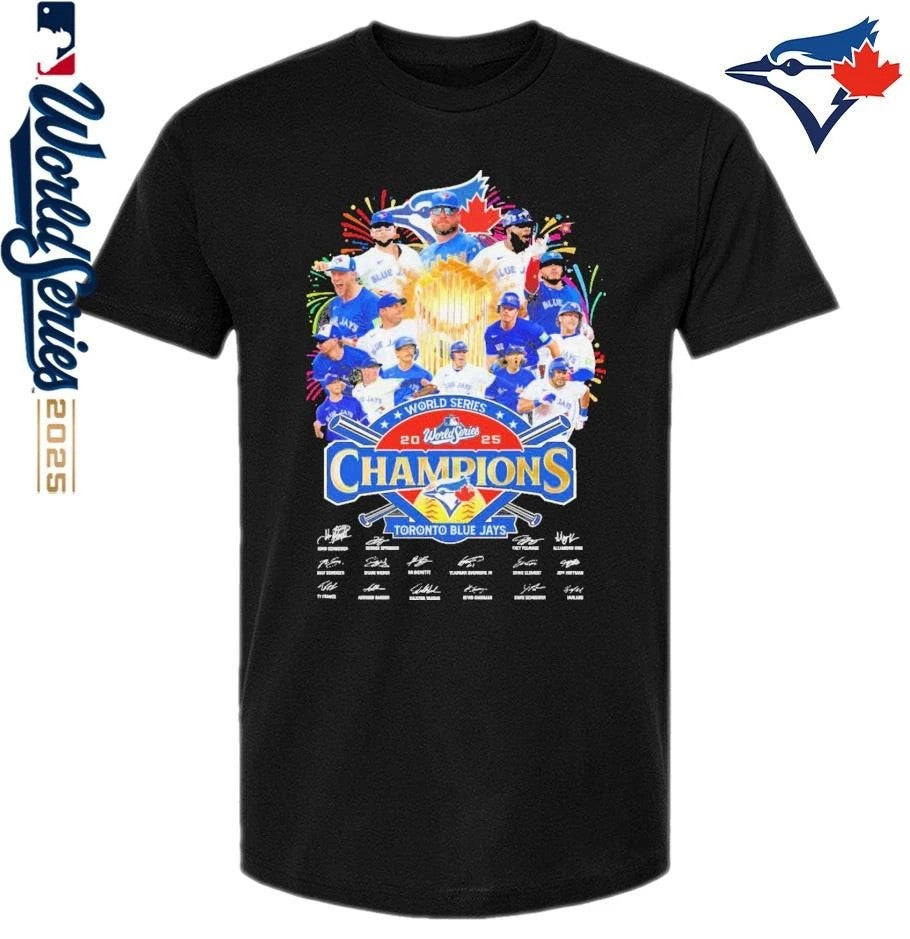Toronto Blue Jays 2025 World Series Champions Signatures T-Shirt