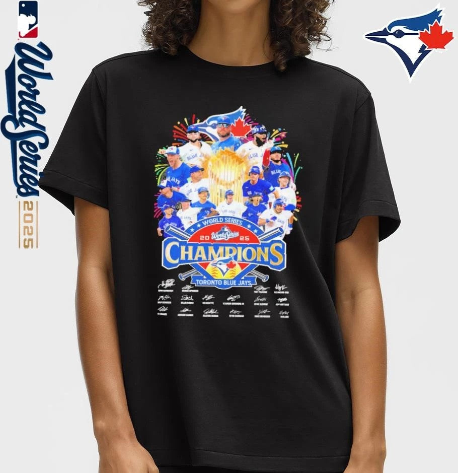 Toronto Blue Jays 2025 World Series Champions Signatures T-Shirt