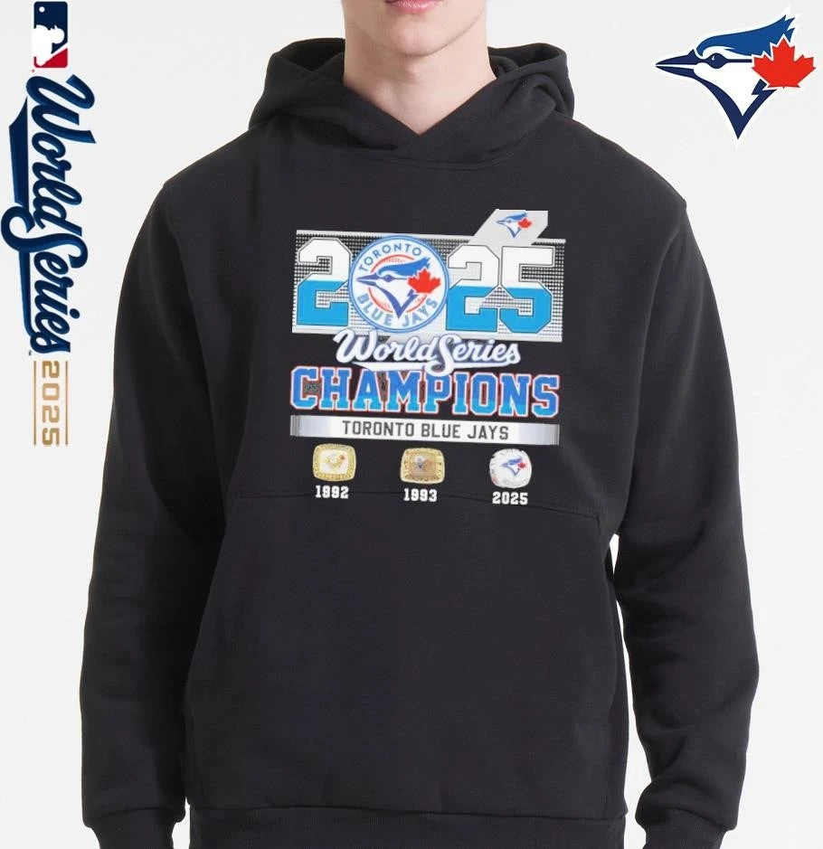 Toronto Blue Jays 3x World Series Champions 1992 1993 2025 T-Shirt