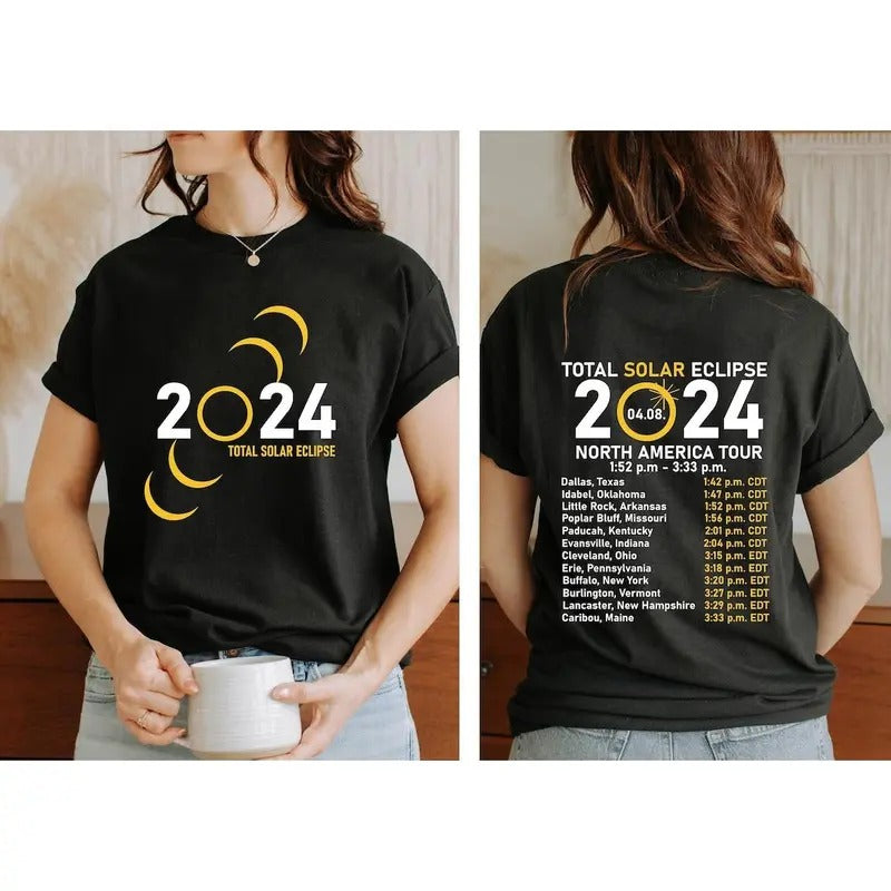 Total Solar Eclipse 2024 Shirt, Double-Sided Shirt, April 8th 2024 Shirt, Eclipse Event 2024 Shirt Hoodie, Sweatshirt