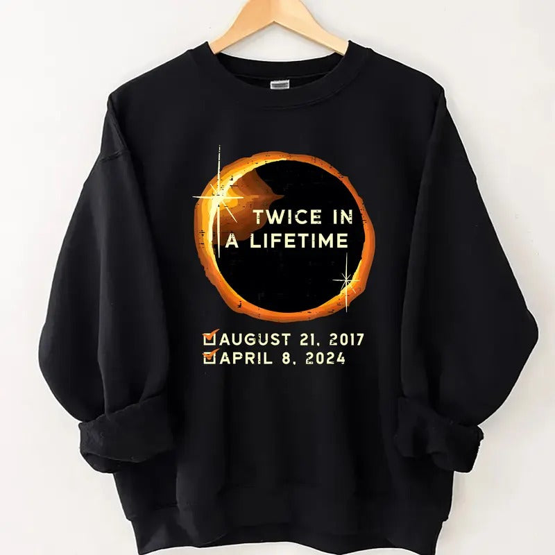 Total Solar Eclipse 2024 Unisex Shirt, Twice In A Lifetime Solar Eclipse Shirt, April 8 2024 shirt, Path of Totality Tee,...