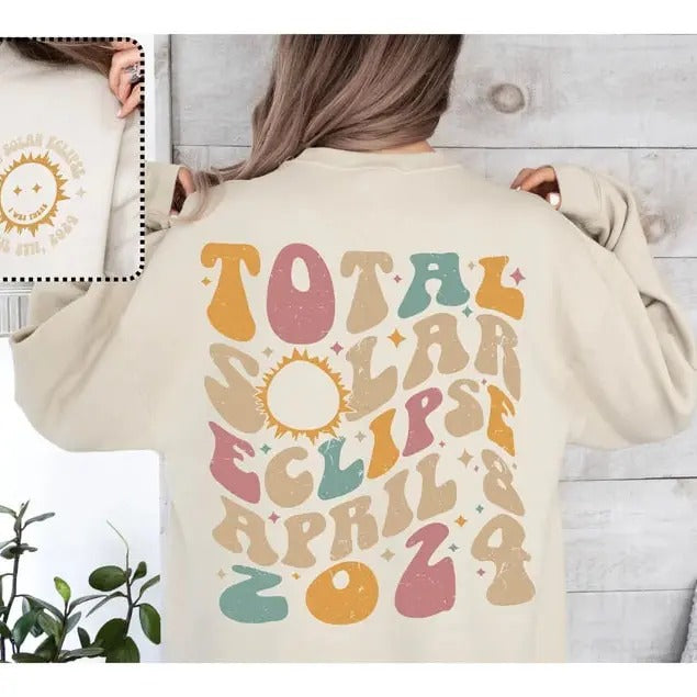 Total Solar Eclipse Sweatshirt, 2024 Solar Eclipse Gift, April 8 2024, Astronomy Sweatshirt T-Shirts, Hoodie | TeeBloomCo.com