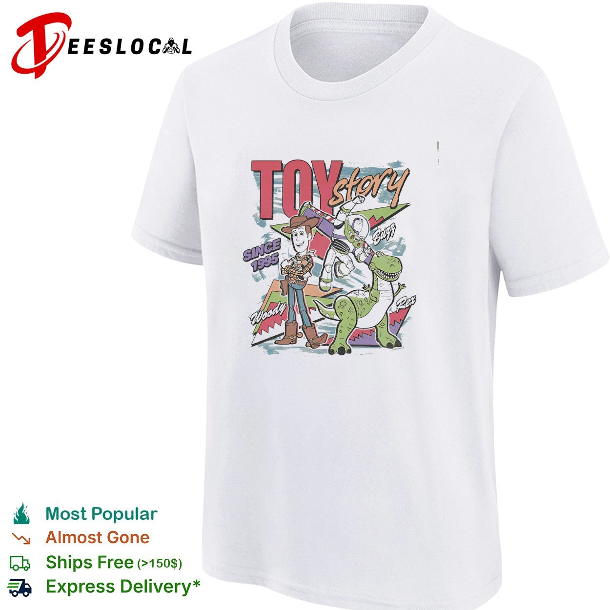 Toy Story since 1995 Woody Buzz and Rex retro shirt