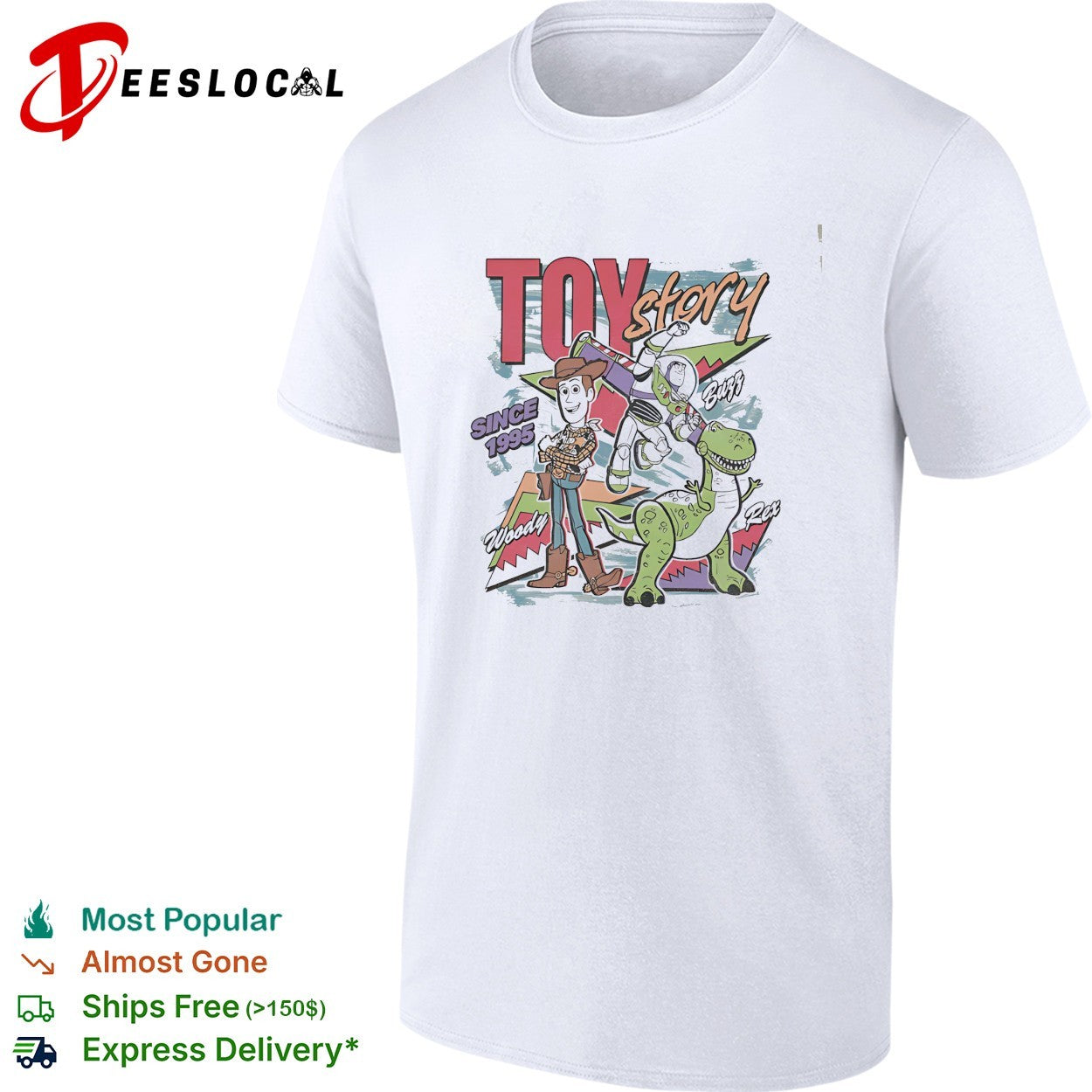 Toy Story since 1995 Woody Buzz and Rex retro shirt