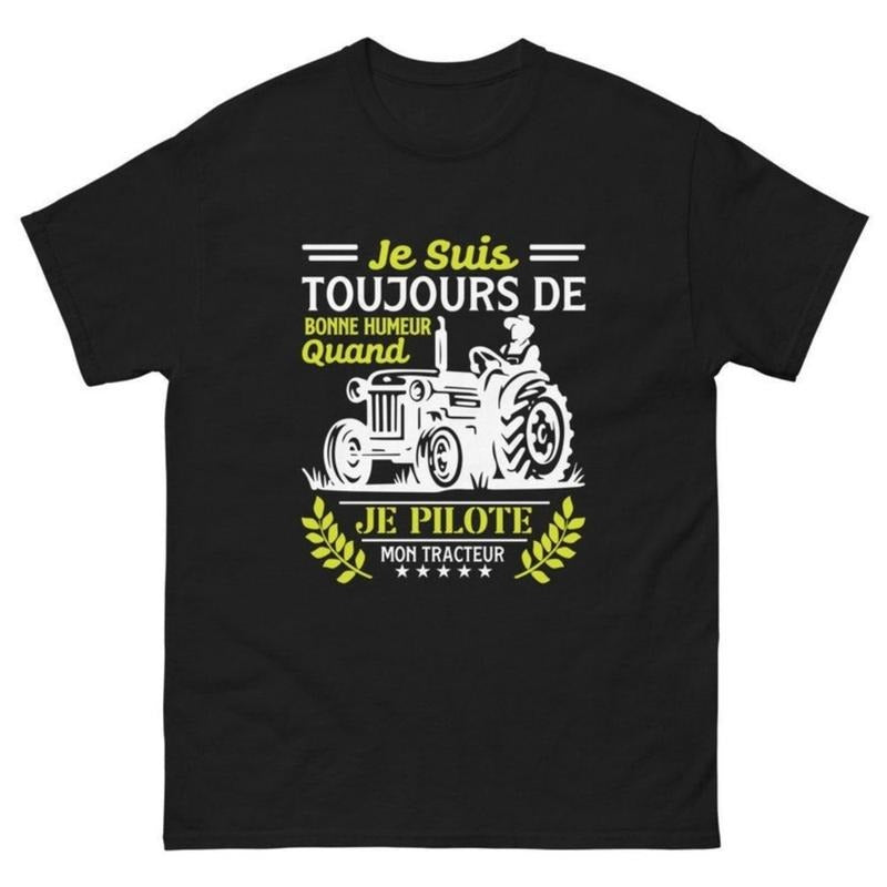 Tractor t-shirt, Organic Men Women t-shirt, Humor t-shirt, Fun t-shirt Funny t-shirt Farmers in a good mood unisex .made...