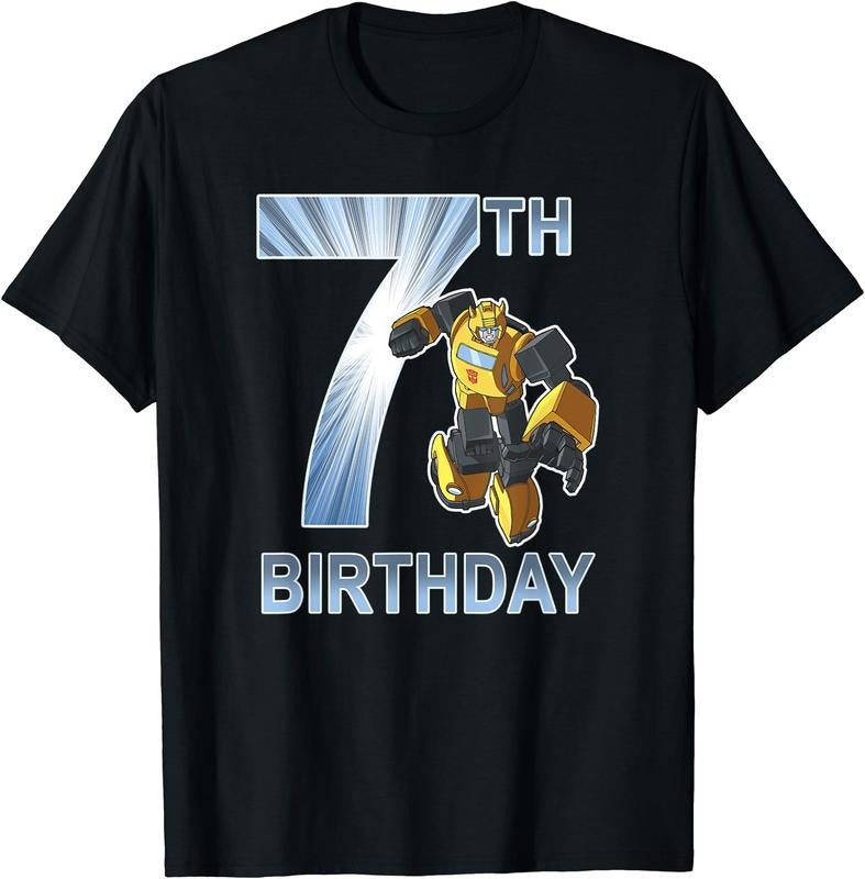 Transformers Bumblebee 7Th Birthday Light Fill Poster T-Shirt Hoodie, Sweatshirt | TeeBloomCo.com