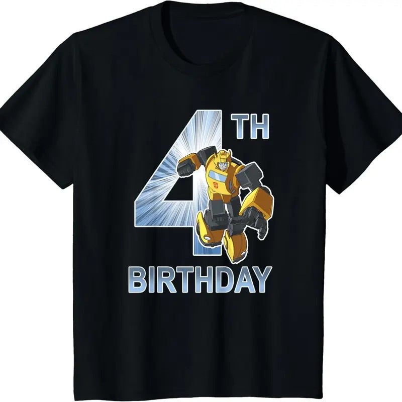 Transformers Bumblee 4Th Birthday Hero Pose TShirt Hoodie, Sweatshirt | TeeBloomCo.com
