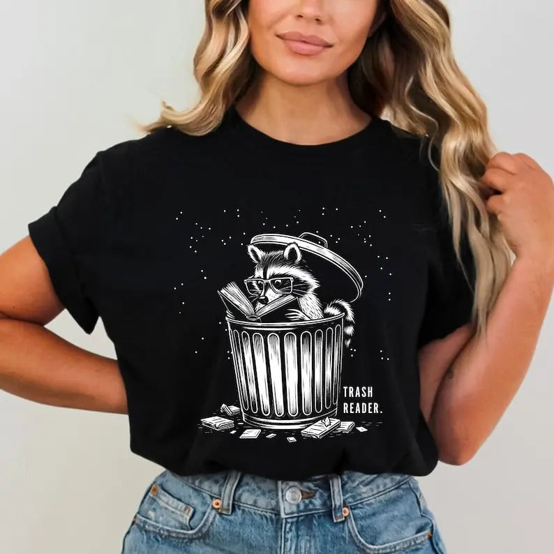 Trash Reader Raccoon - Book Quote Shirt - Dark Romance Novel Fan Hoodie, Sweatshirt | TeeBloomCo.com